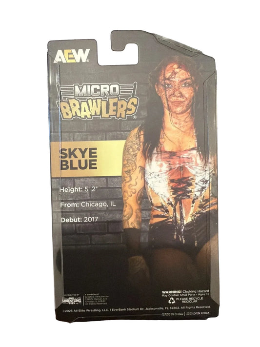 2026 AEW Pro Wrestling Tees Crate Exclusive Skye Blue [Blood & Guts 2025] Micro Brawler