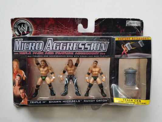 2007 WWE Jakks Pacific Micro Aggression Series 2 Triple H, Shawn Michaels & Randy Orton