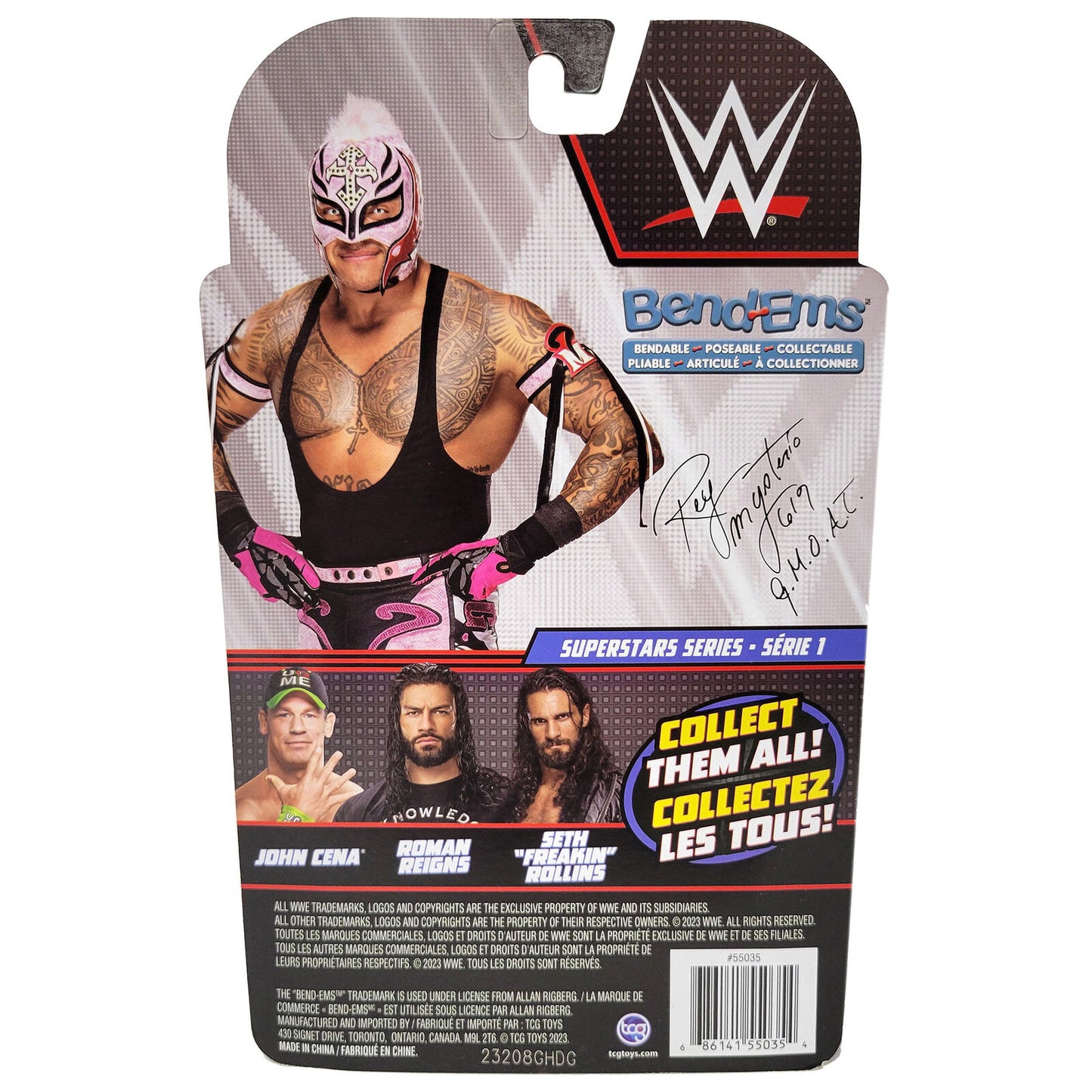 2023 WWE TCG Toys Bend-Ems Superstars Series 1 Rey Mysterio