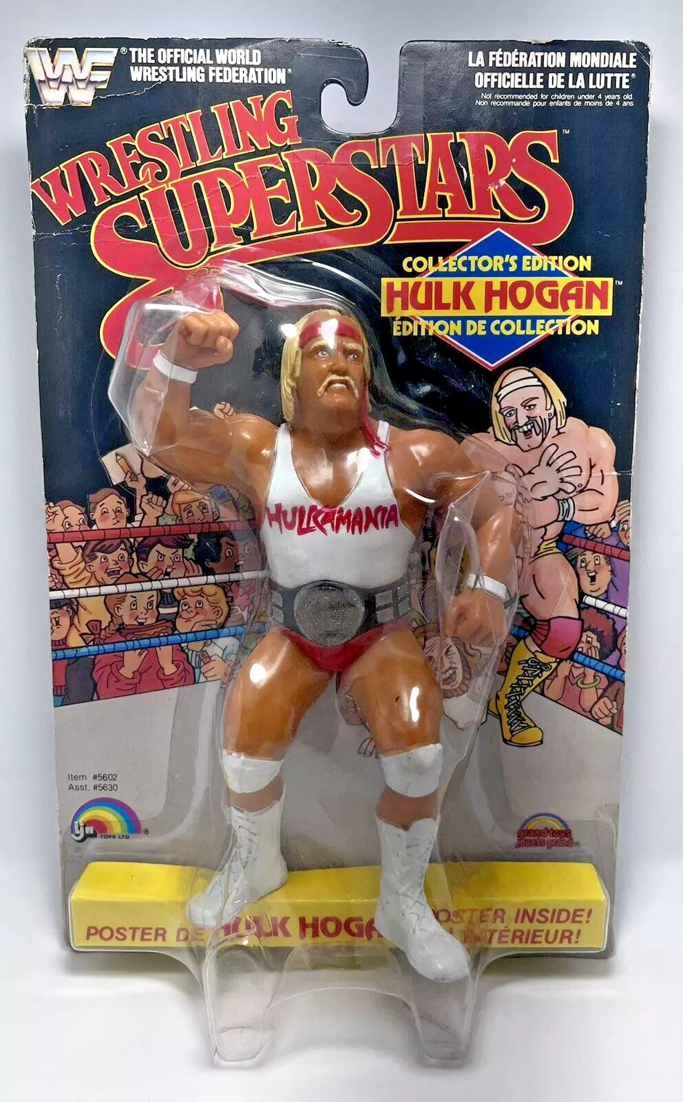 1989 WWF Grand Toys Wrestling Superstars Series 6 Hulk Hogan [With Red Trunks & White Shirt, Rerelease]