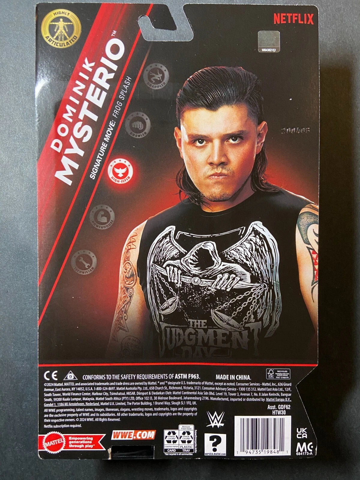 2024 WWE Mattel Main Event Raw on Netflix Dominik Mysterio