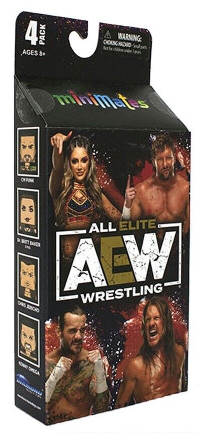 2023 AEW Diamond Select Toys Minimates Series 1 4-Pack: Dr. Britt Baker, Kenny Omega, CM Punk & Chris Jericho