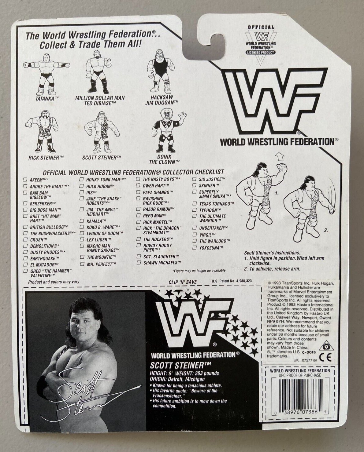 1994 WWF Hasbro Series 9 Scott Steiner with Steiner Suplex