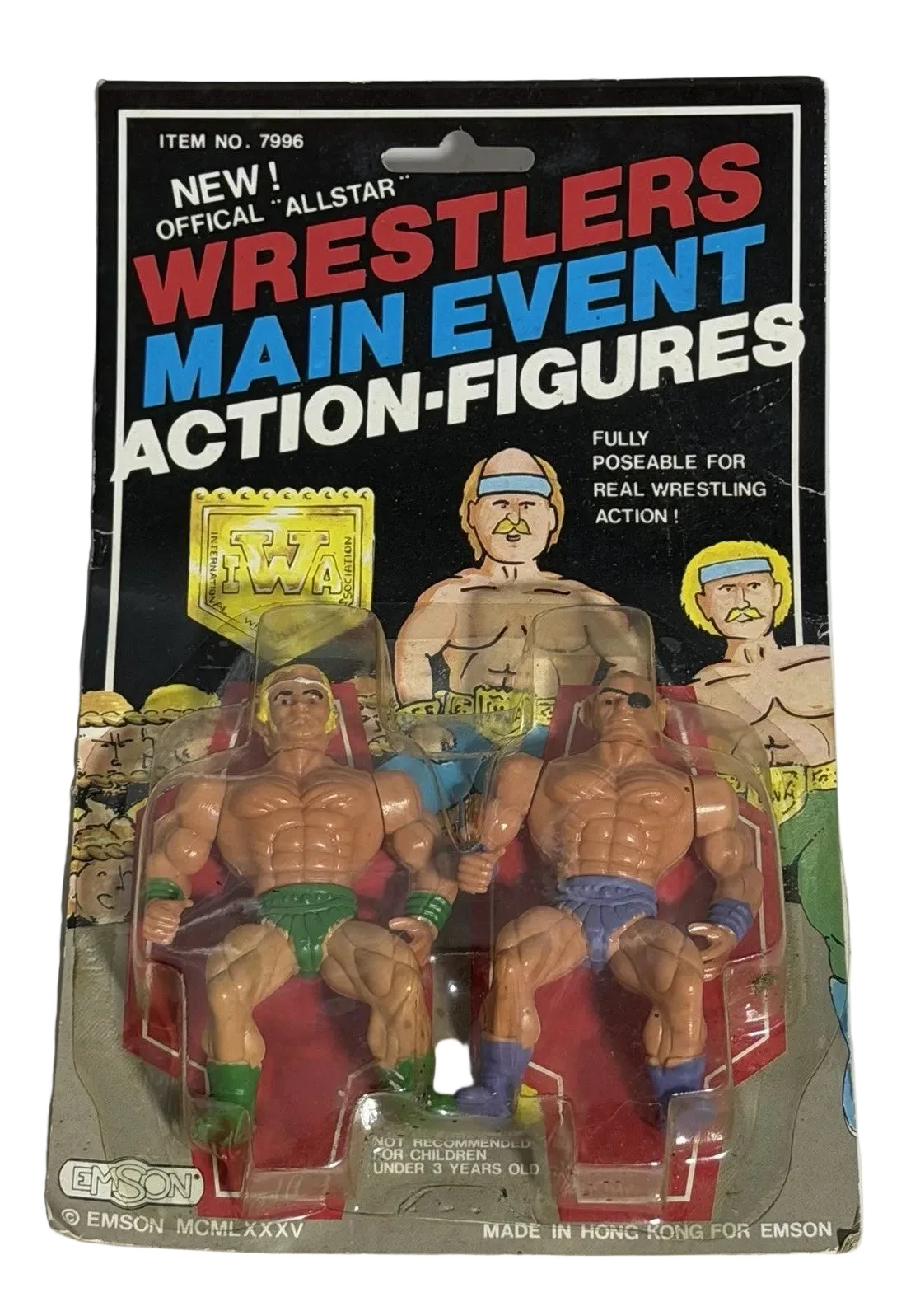1985 Emson Bootleg/Knockoff IWA Wrestlers Main Event Action Figure 2-Pack