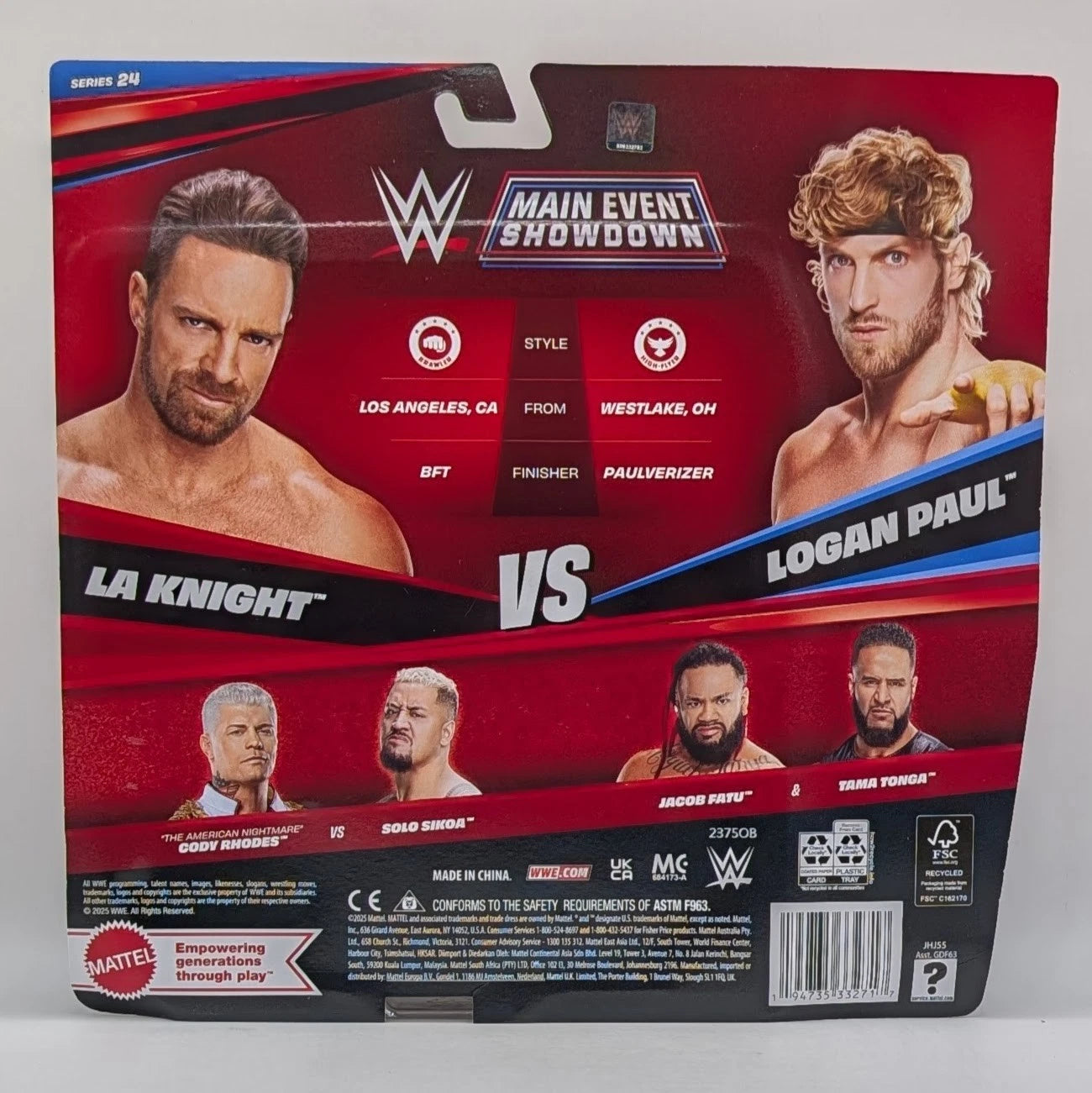 2025 WWE Mattel Main Event Showdown Series 24 LA Knight vs. Logan Paul