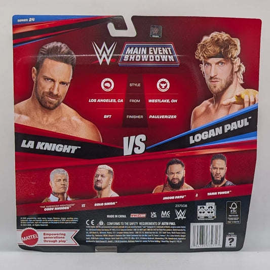 2025 WWE Mattel Main Event Showdown Series 24 LA Knight vs. Logan Paul