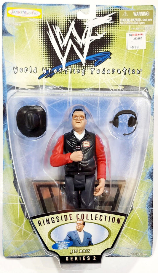 1998 WWF Jakks Pacific Ringside Collection Series 2 Jim Ross [With "War Tony" On Shirt]