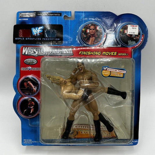 2000 WWF Jakks Pacific Finishing Moves Series 1 The Rock & Triple H [In Clear Clamshell]