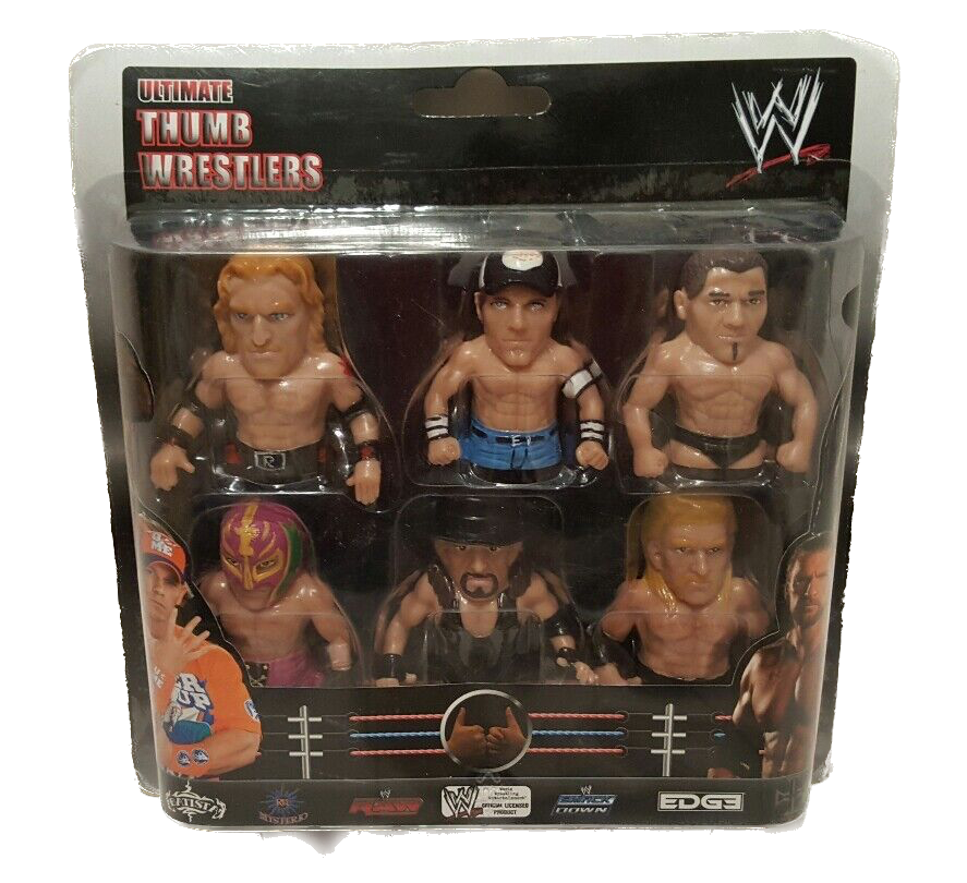 2010 WWE IMC Toys Ultimate Thumb Wrestlers 6-Pack: Edge, John Cena, Batista, Rey Mysterio, Undertaker & Triple H