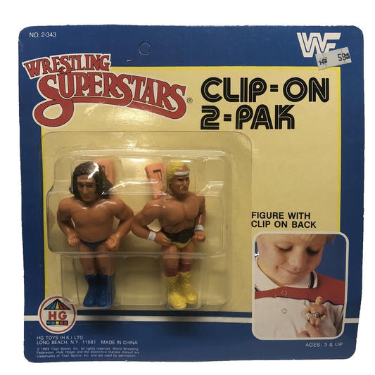 1985 WWF HG Toys Wrestling Superstars Clip-On 2-Pak: Andre the Giant & Hulk Hogan