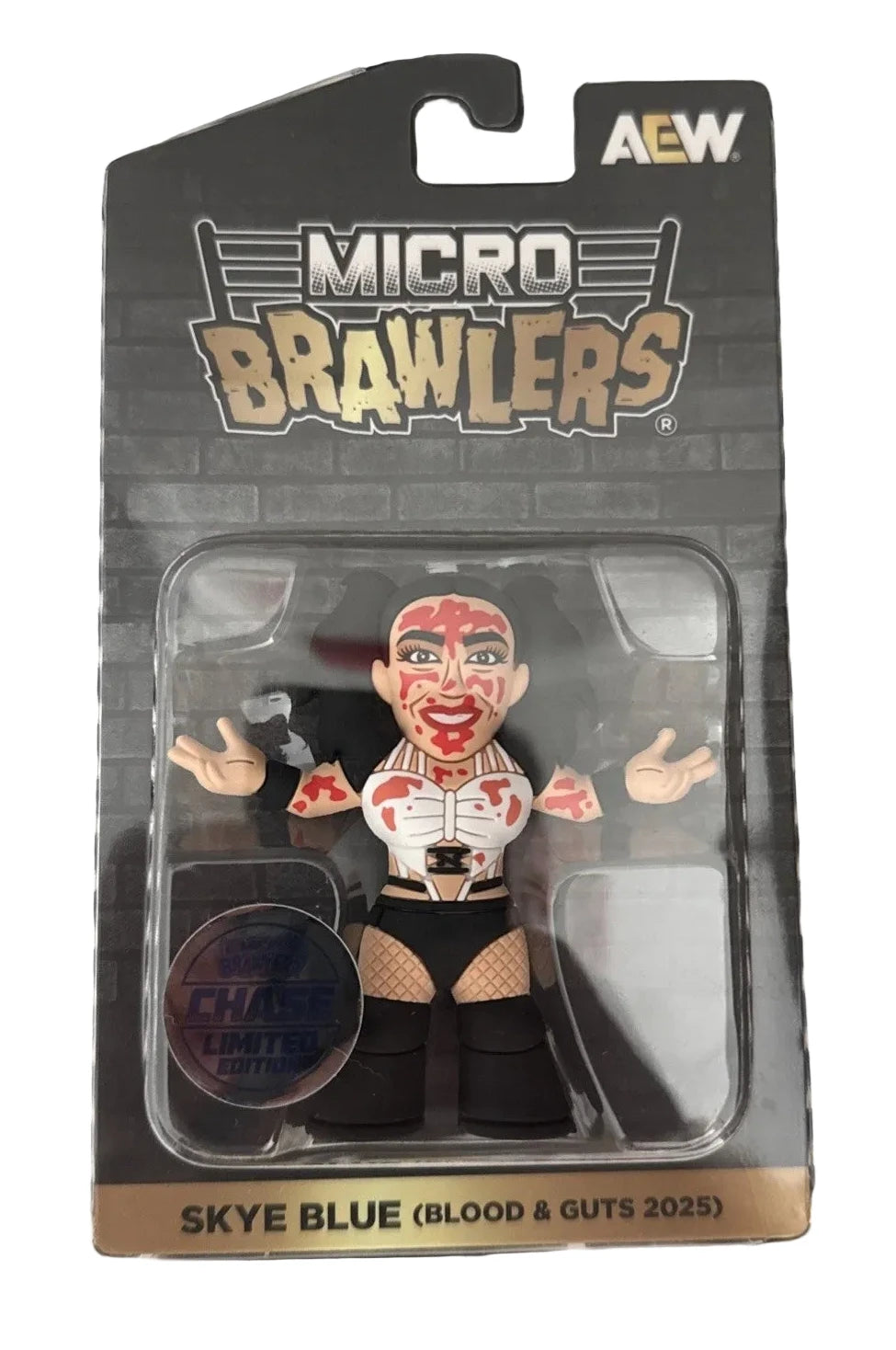 2026 AEW Pro Wrestling Tees Crate Exclusive Skye Blue [Blood & Guts 2025] Micro Brawler [Chase]