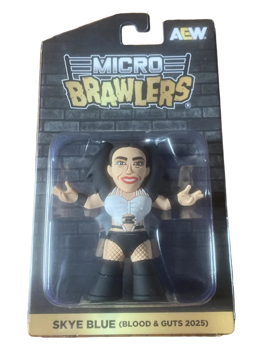 2026 AEW Pro Wrestling Tees Crate Exclusive Skye Blue [Blood & Guts 2025] Micro Brawler