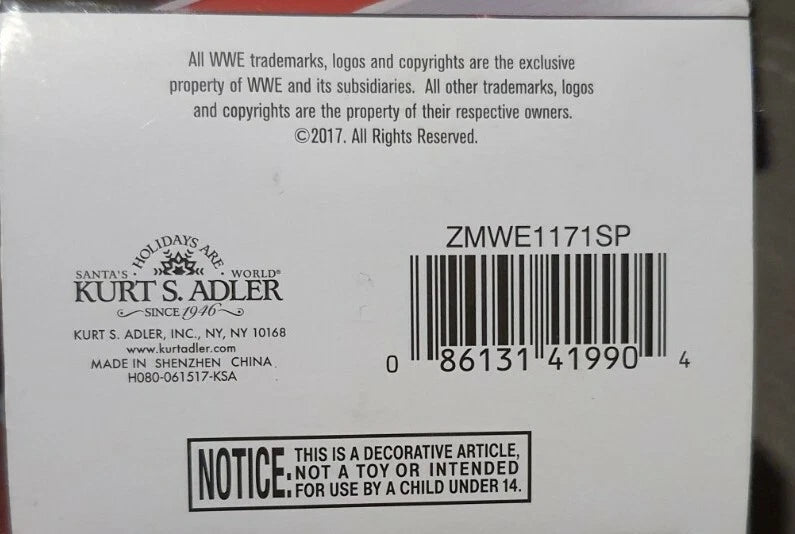 2017 WWE Kurt Adler Undertaker Christmas Ornament