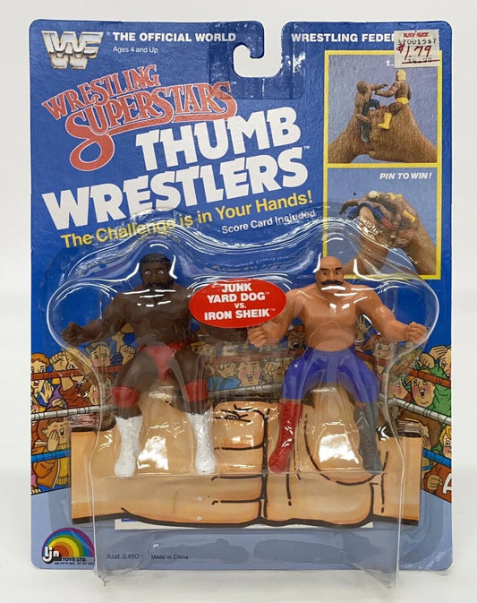 1986 WWF LJN Wrestling Superstars Thumb Wrestlers Junk Yard Dog vs. Iron Sheik