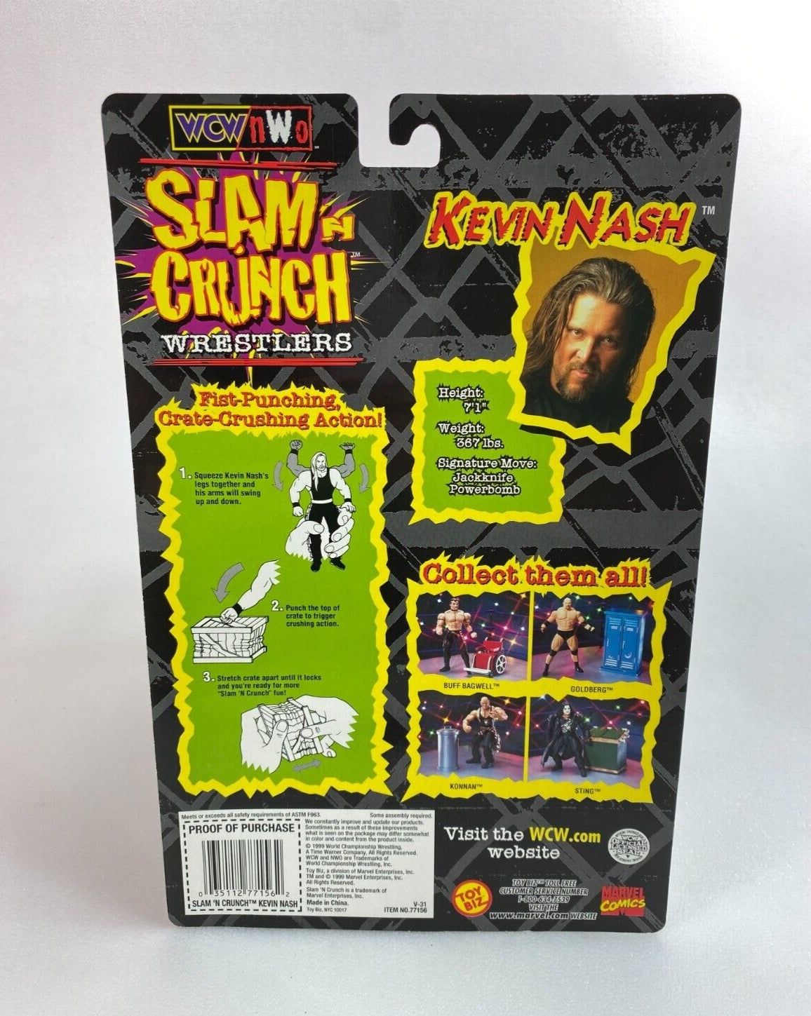 1999 WCW Toy Biz Slam 'N' Crunch Kevin Nash – Wrestling Figure