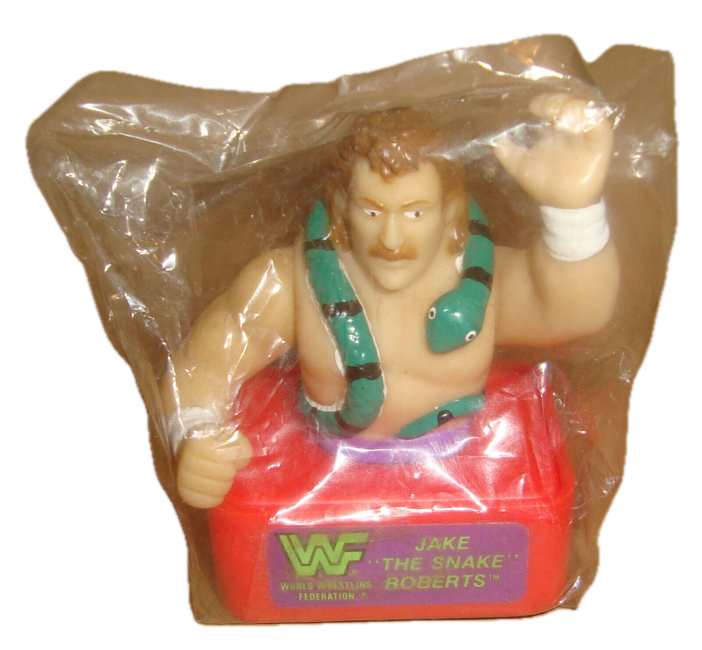 1991 WWF Noteworthy Action Superstars Stampers Jake "The Snake" Roberts [Bagged]