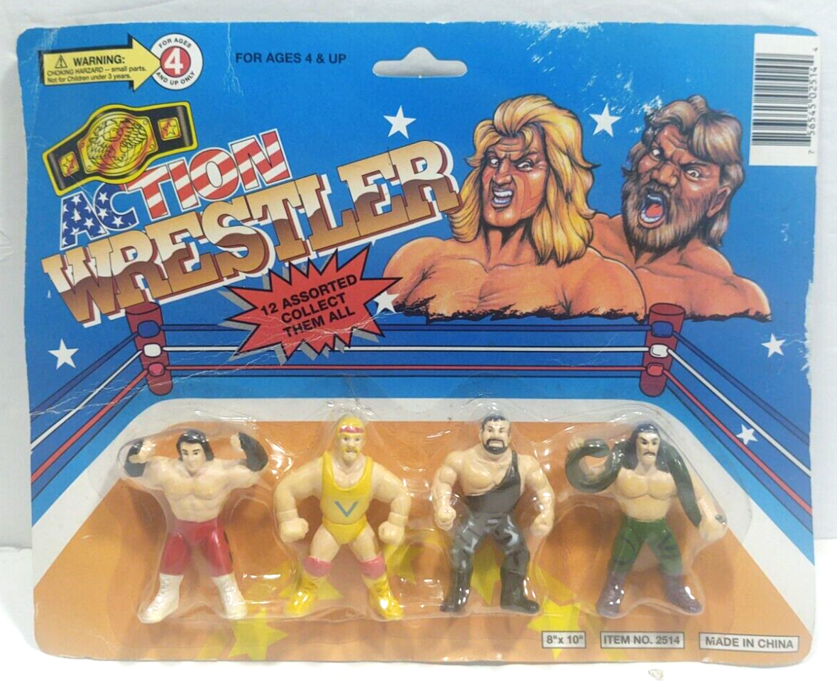 Action Wrestlers Mini Bootleg/Knockoff 4-Pack: Bull Hammer, King Joe, Lucky Smile & Harry Badface