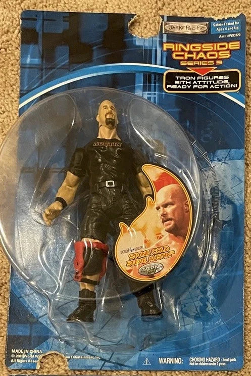 2001 WWF Jakks Pacific Titantron Live Ringside Chaos Series 3 Stone Cold Steve Austin [Blank Card Back]