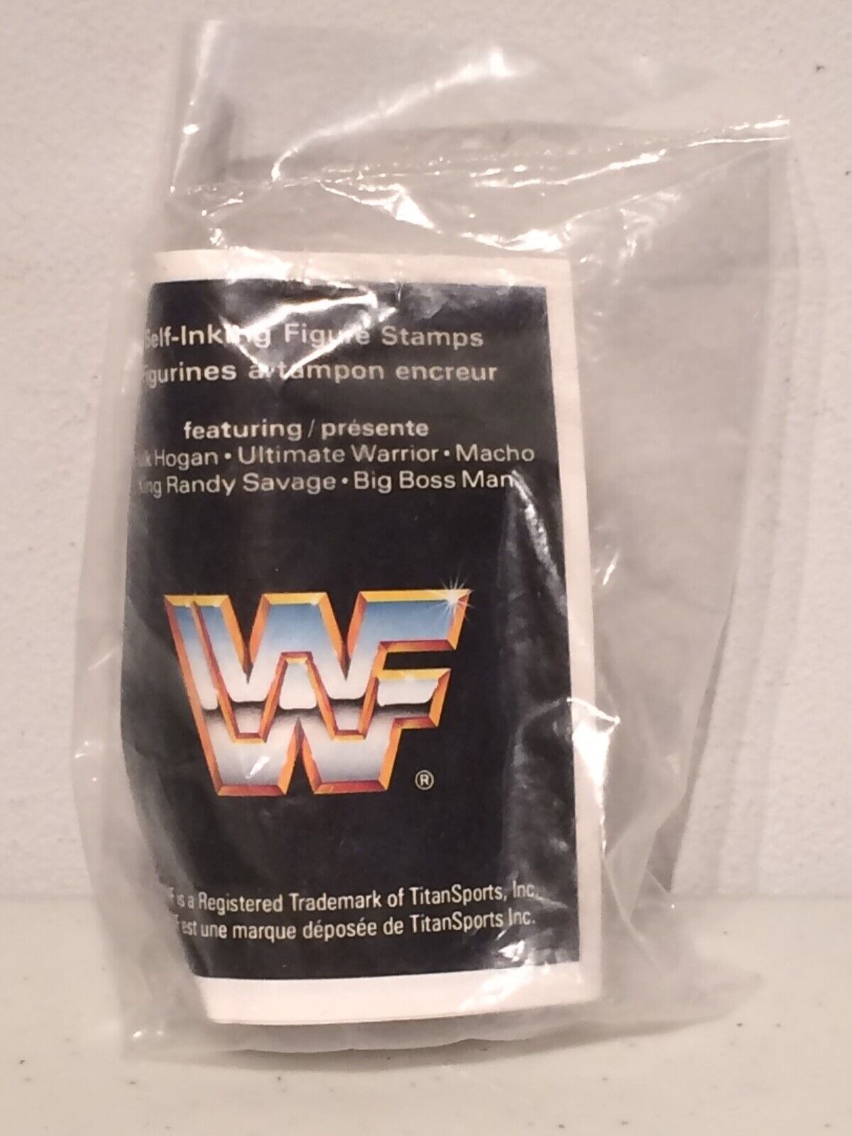 1990 WWF Titan Sports Ultimate Warrior Self-Inking Figure Stamp