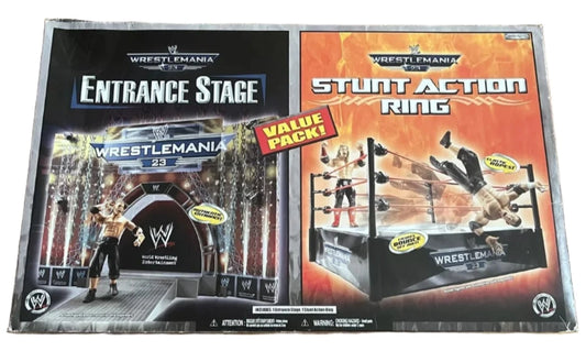 2007 WWE Jakks Pacific WrestleMania 23 Entrance Stage & Stunt Action Ring Value Pack