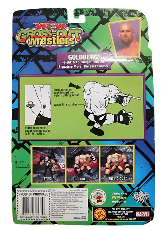 2000 WCW Toy Biz Gross-Out Wrestlers Goldberg