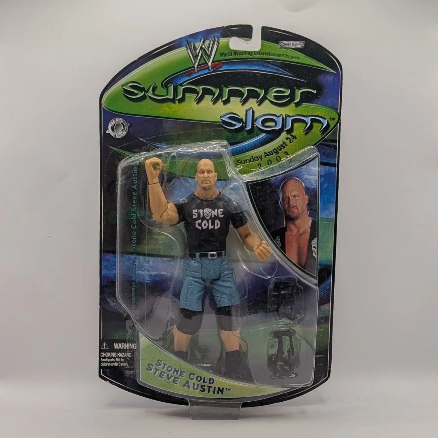 2003 WWE Jakks Pacific Ruthless Aggression Pay Per View Series 2 "SummerSlam" Stone Cold Steve Austin [With "Skull" Shirt]
