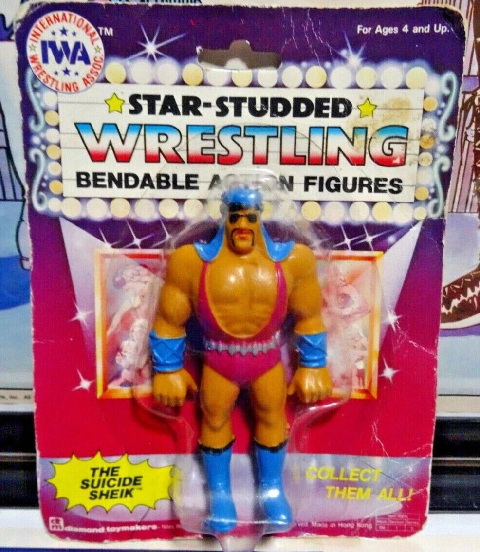 1985 IWA Star-Studded Wrestling Bendable Action Figures The Suicide Sheik