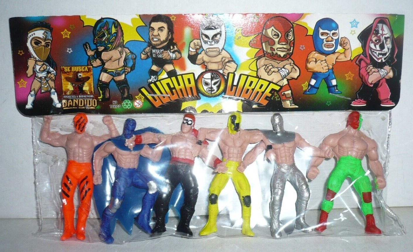 Bandido Juguetes y Didácticos Lucha Libre Bootleg/Knockoff WCW Toy Biz Steel Slammers 6-Pack