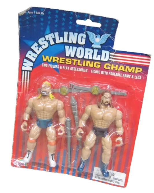 2002 Agglo Wrestling World Wrestling Champ Bootleg/Knockoff Two Figures & Play Accessories (Copy)