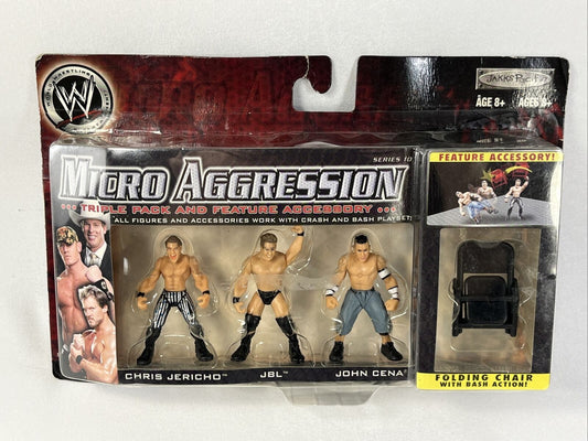2008 WWE Jakks Pacific Micro Aggression Series 10 Chris Jericho, JBL & John Cena