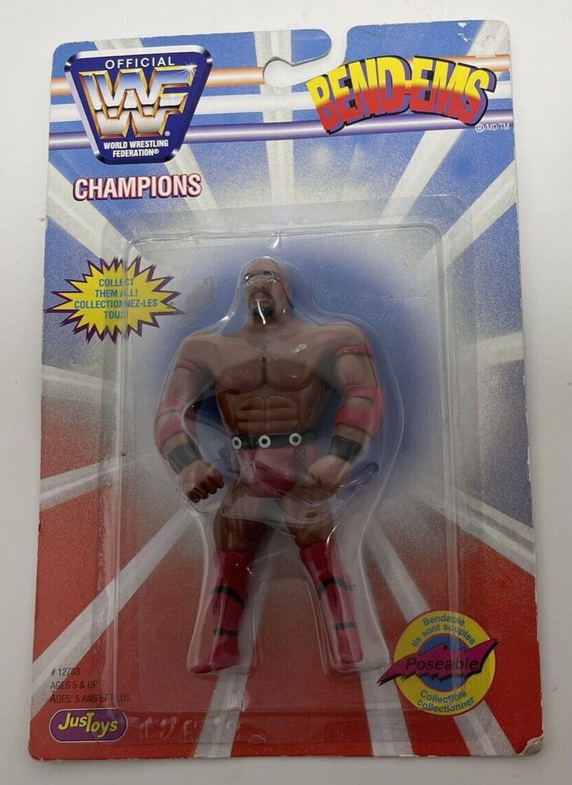 WWF Just Toys Bend-Ems Canadian Champions Ahmed Johnson