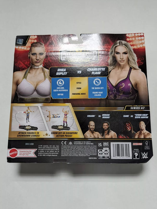 2021 WWE Mattel Basic Championship Showdown Series 7 Rhea Ripley vs. Charlotte Flair