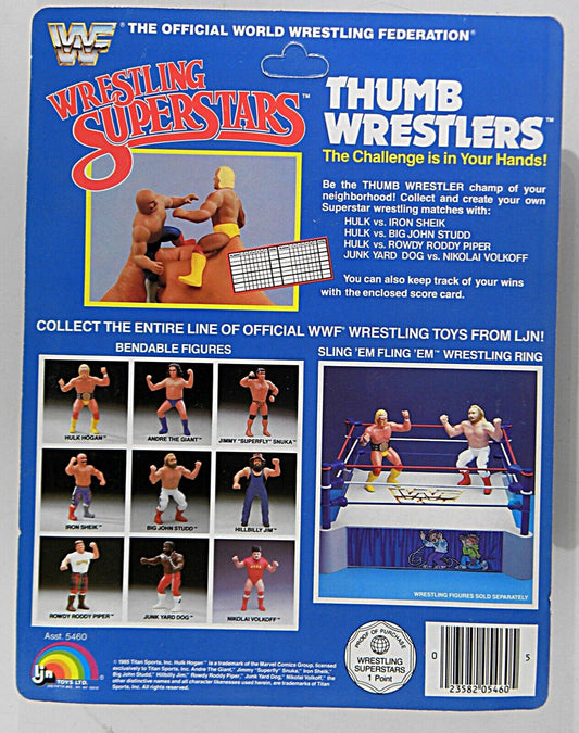1986 WWF LJN Wrestling Superstars Thumb Wrestlers Junk Yard Dog vs. Rowdy Roddy Piper
