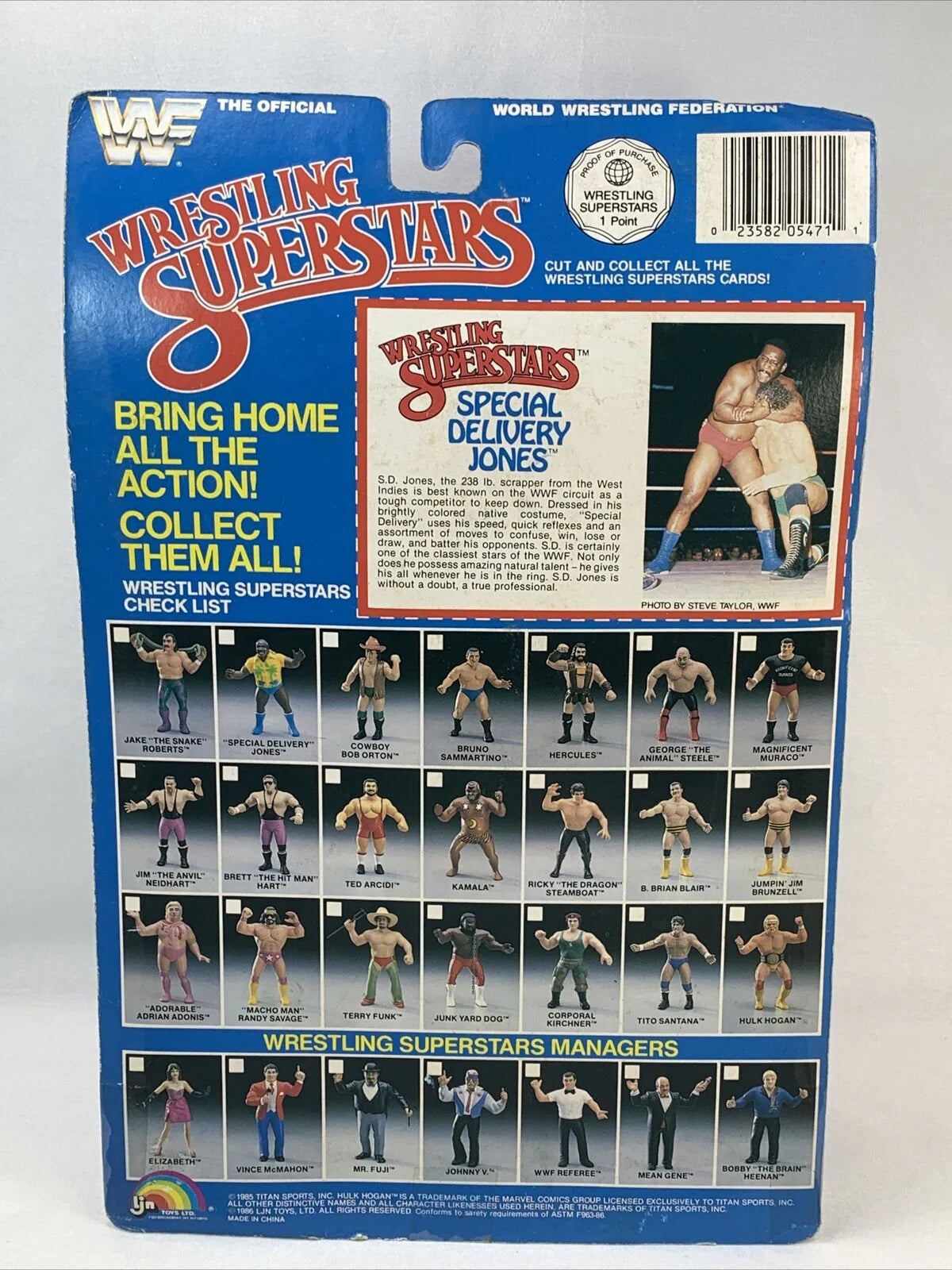 1986 WWF LJN Wrestling Superstars Series 3 Special Delivery Jones [With Red Shirt]