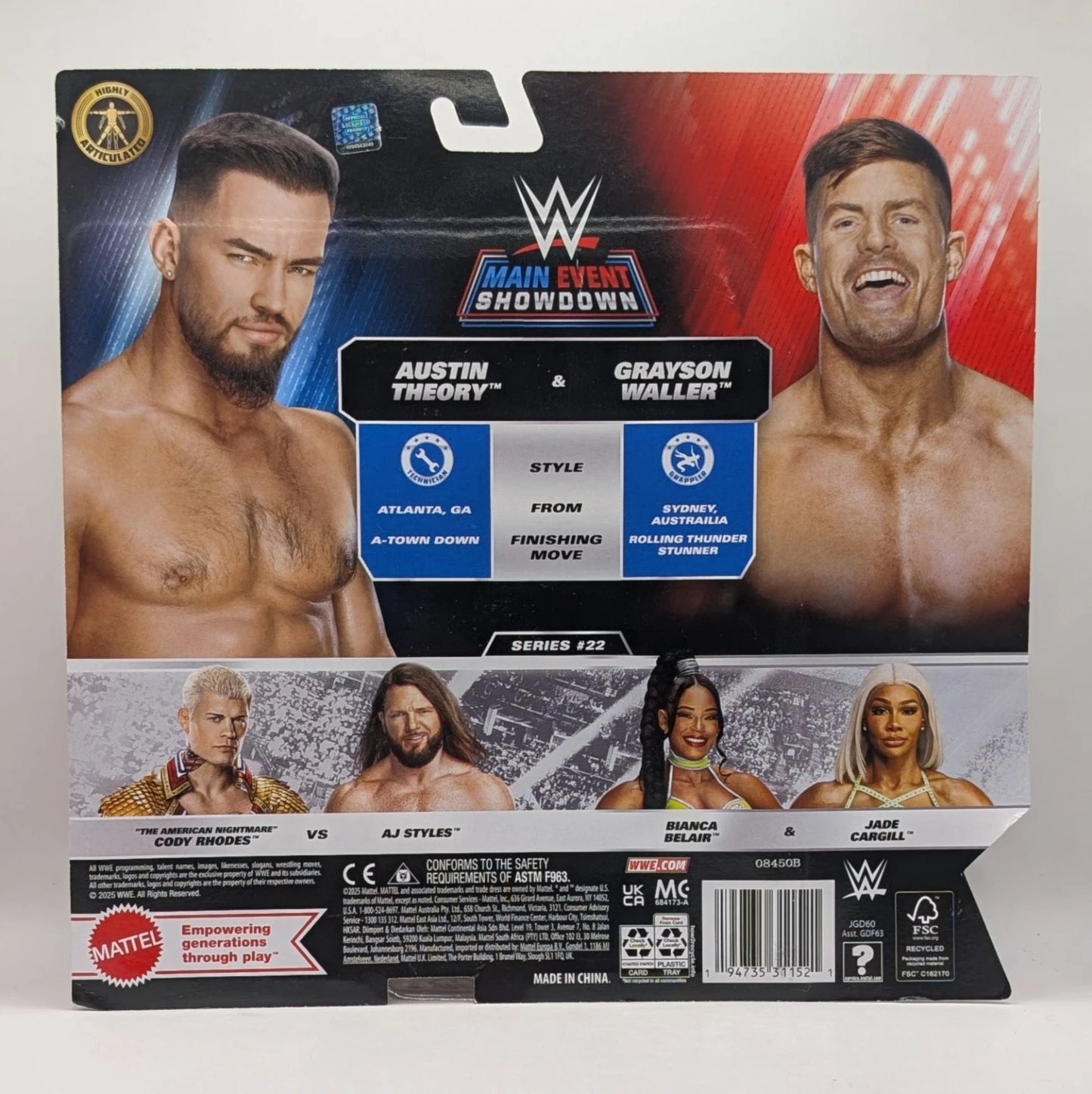 2025 WWE Mattel Main Event Showdown Series 22 Austin Theory & Grayson Waller