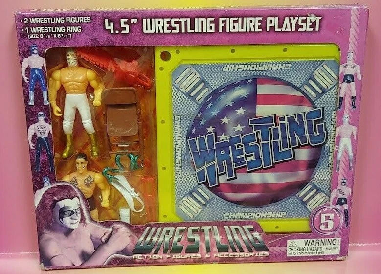 Bootleg/Knockoff 4.5" Wrestling Action Figure Playset