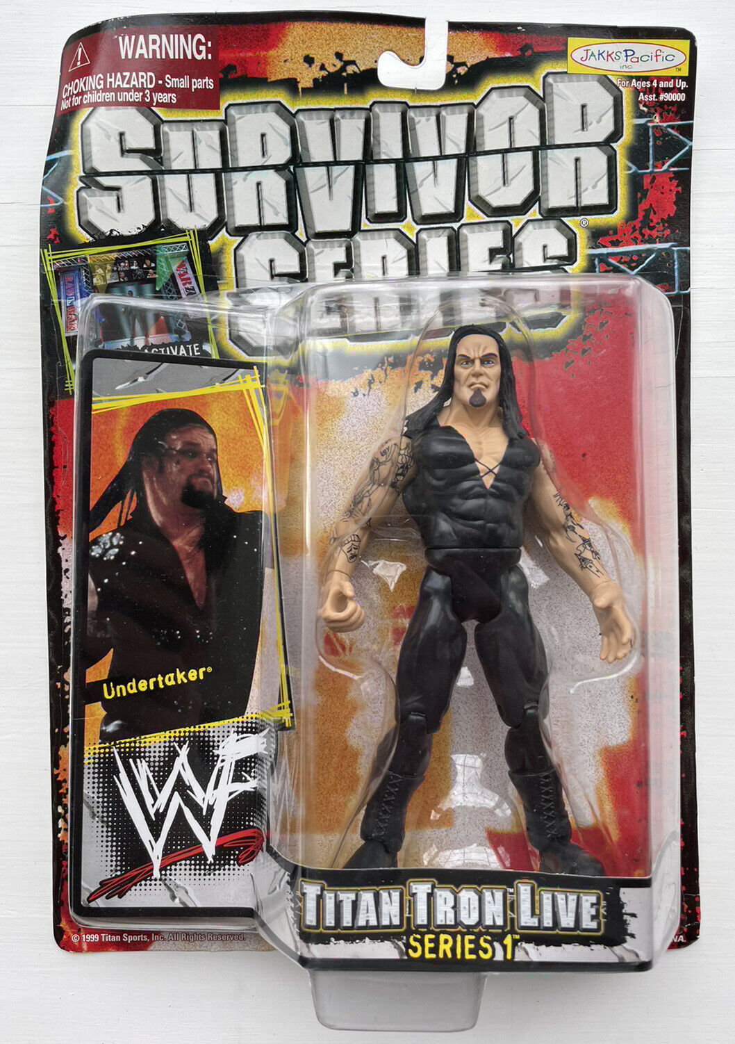 1999 WWF Jakks Pacific Titantron Live Series 1 Undertaker [Blank Card Back]