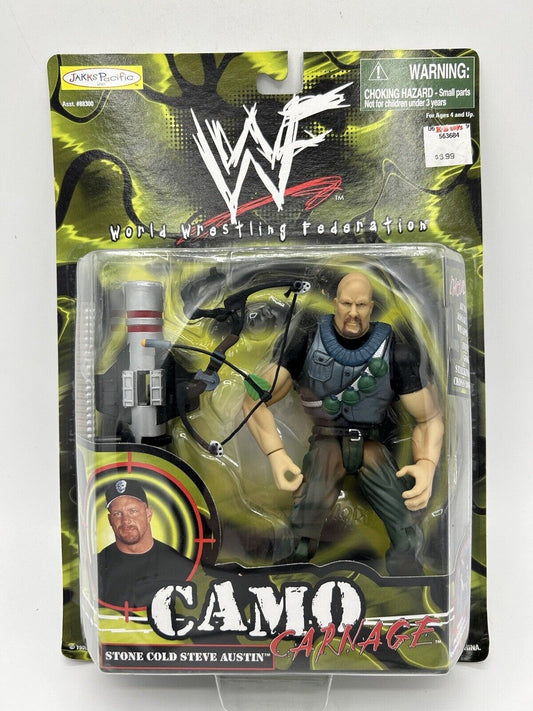 1999 WWF Jakks Pacific Camo Carnage Series 1 Stone Cold Steve Austin [With Gun Accessories]