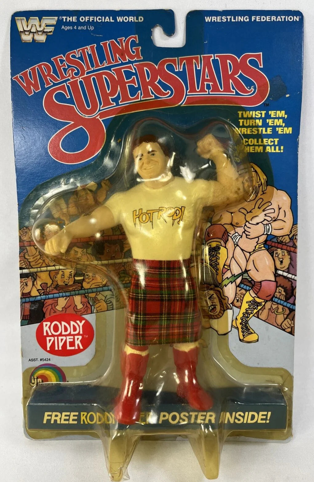 1985 WWF LJN Wrestling Superstars Series 1 Rowdy Roddy Piper [With Red Boots]