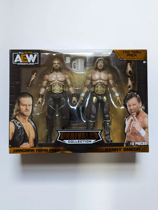 2021 AEW Jazwares Unrivaled Collection Amazon Exclusive "Hangman" Adam Page & Kenny Omega Tag Team Pack