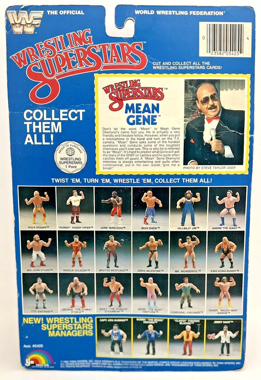 1986 WWF LJN Wrestling Superstars Series 3 Mean Gene Okerlund [Without Logo on Mic]