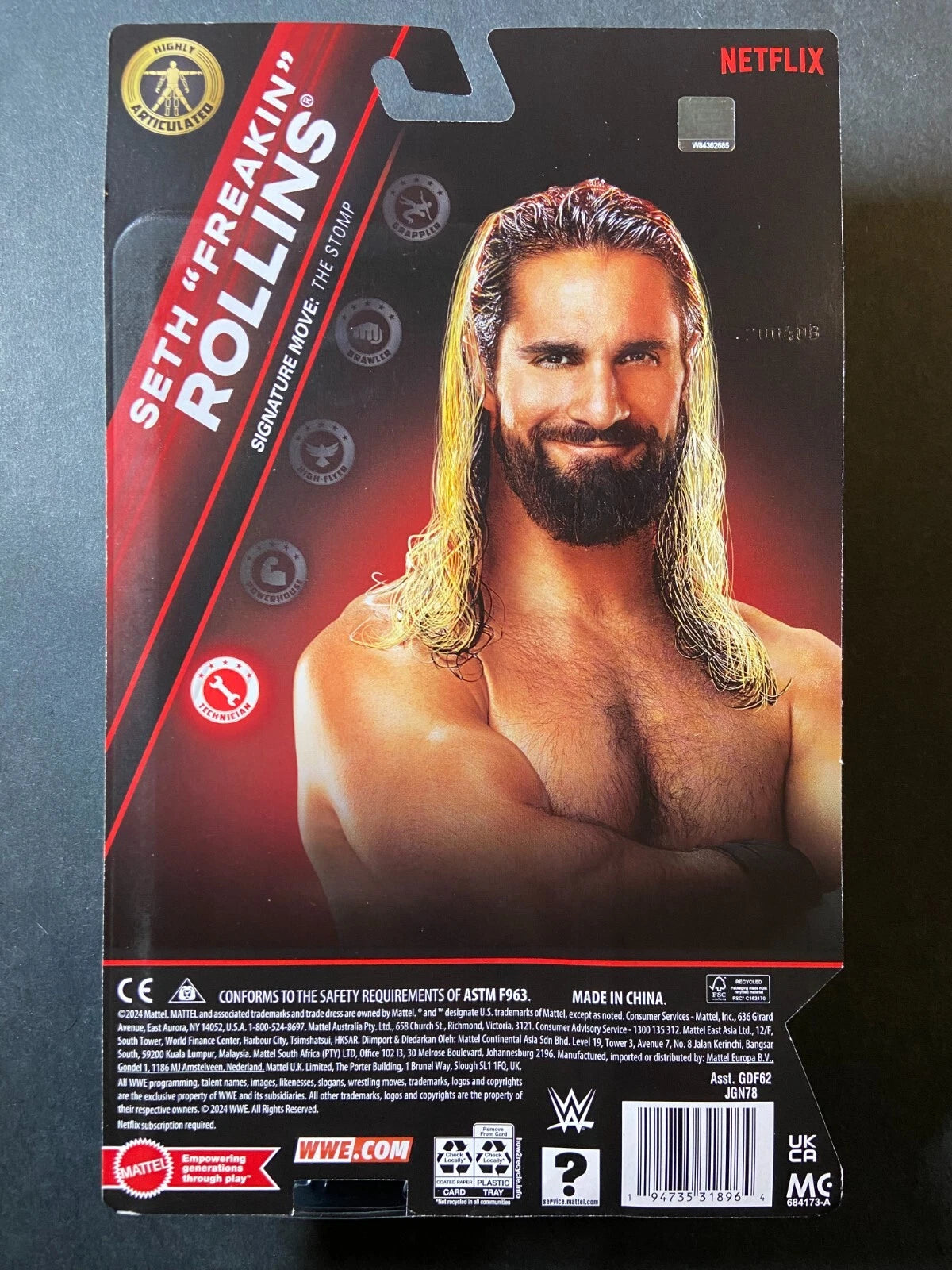 2024 WWE Mattel Main Event Raw on Netflix Seth "Freakin" Rollins