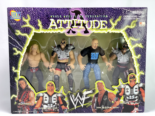 1998 WWF Jakks Pacific Attitude Box Set: Shawn Michaels, Animal, Stone Cold Steve Austin & Hawk [Exclusive]