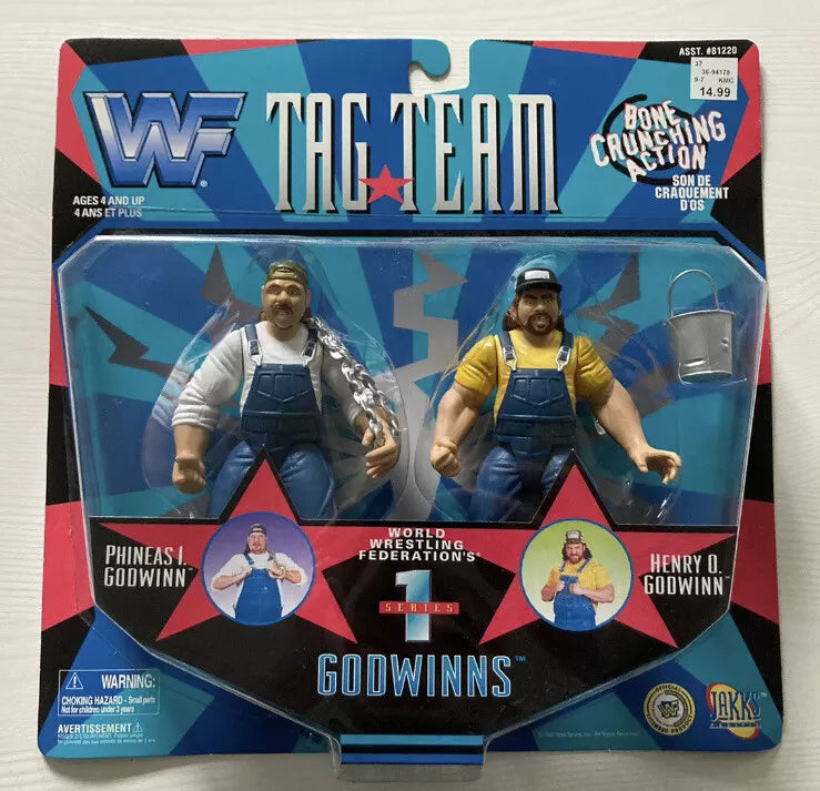 1997 WWF Jakks Pacific Tag Team Series 1 Godwinns: Phineas I. Godwinn & Henry O. Godwinn