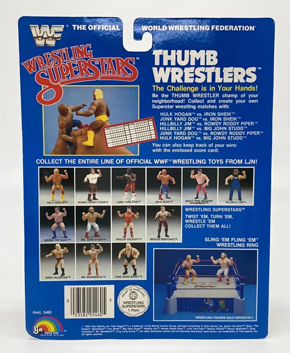 1986 WWF LJN Wrestling Superstars Thumb Wrestlers Junk Yard Dog vs. Iron Sheik