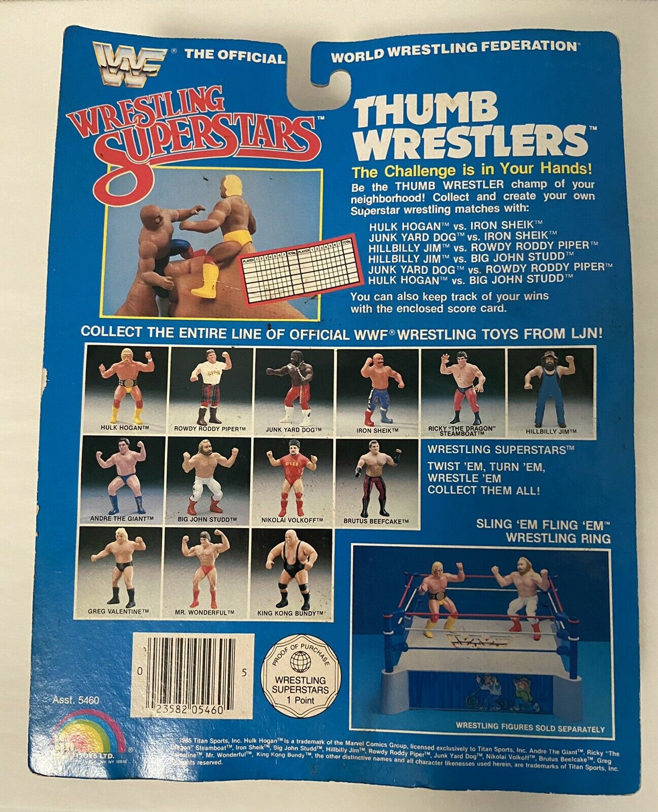 1986 WWF LJN Wrestling Superstars Thumb Wrestlers Hulk Hogan vs. Nikolai Volkoff