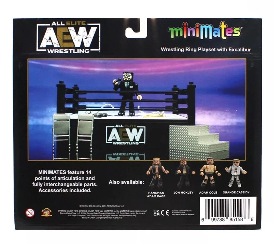 2024 AEW Diamond Select Toys Minimates DLX Ring Set [With Excalibur]