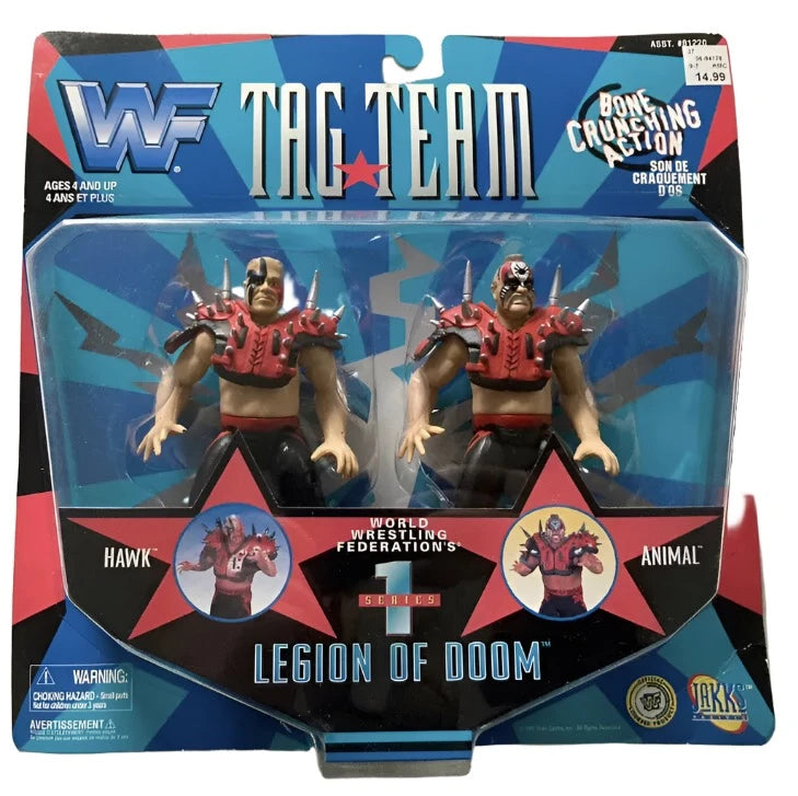 1997 WWF Jakks Pacific Tag Team Series 1 Legion of Doom: Hawk & Animal