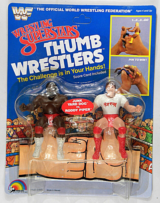 1986 WWF LJN Wrestling Superstars Thumb Wrestlers Junk Yard Dog vs. Rowdy Roddy Piper