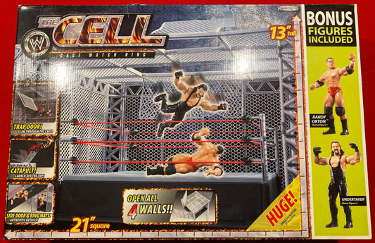 2007 WWE Jakks Pacific The Cell: Cage Match Ring [Green Box, With Randy Orton & Undertaker]